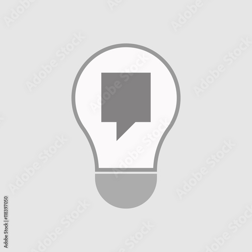 Isolated line art light bulb icon with a tooltip