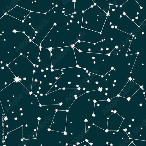 Constellations background, sky map, stars pattern. Vector © adamchuk_leo