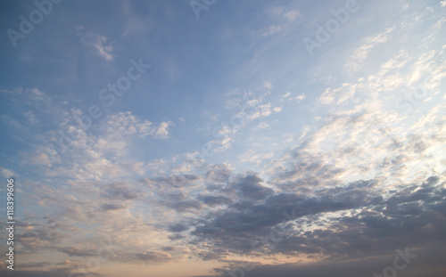 beautiful clouds dawn sun as background