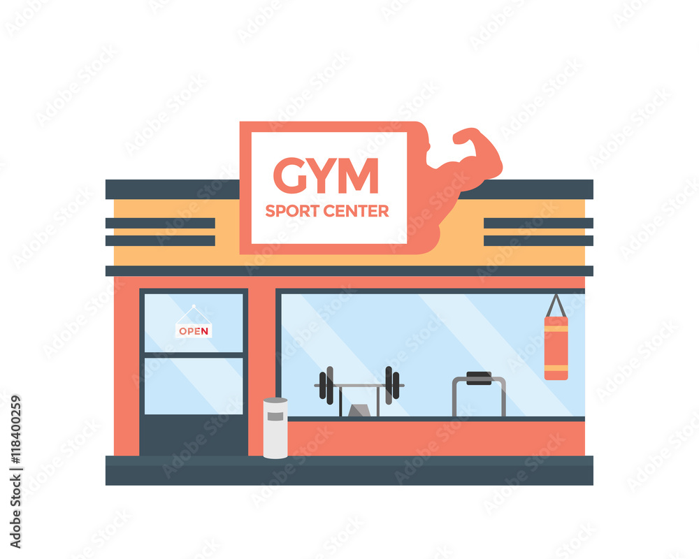 Modern Flat Commercial Building - Health Gym Modern Flat Commercial Building - Health Gym
