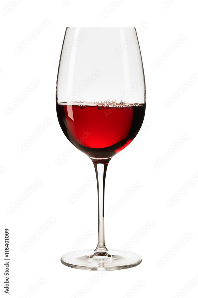 Glass of Red Wine on White Glass of Red Wine on White