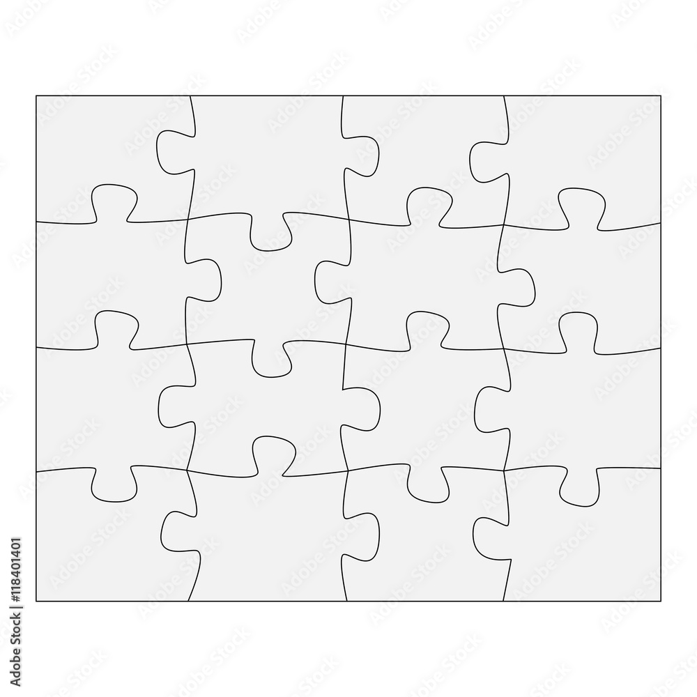 Template paper for thinking puzzles games. Business concept infographics.  Puzzle pieces and jigsaw puzzle. Vector illustration Stock Vector | Adobe  Stock