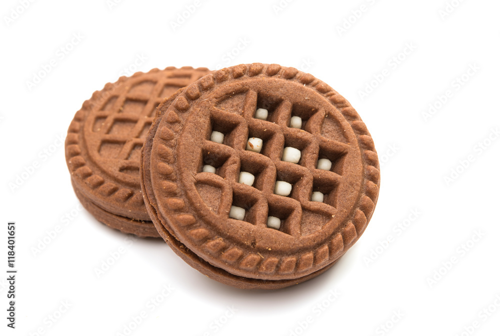 Sandwich biscuits, filled with chocolate Sandwich biscuits, filled with chocolate