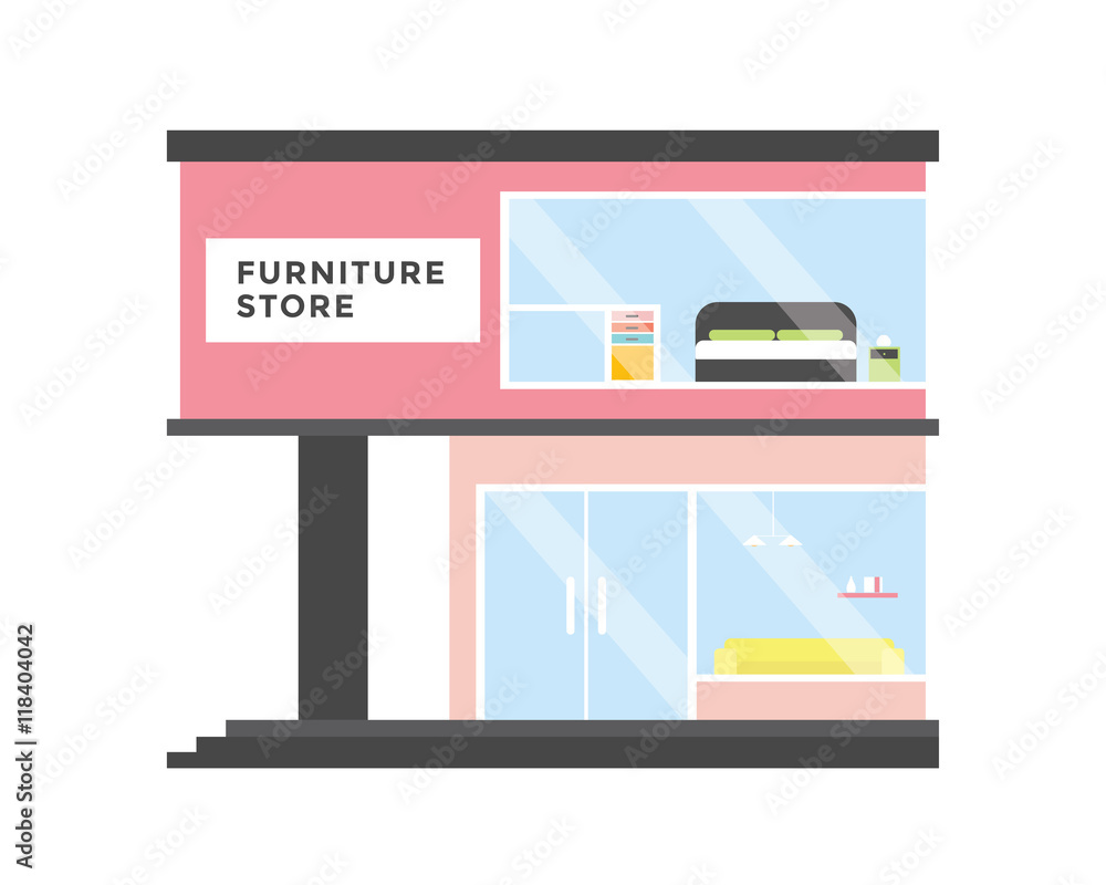 Fototapeta premium Modern Flat Commercial Building - Furniture Store