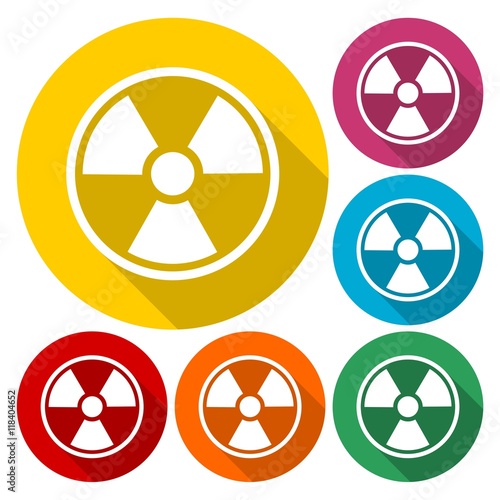 Radiation sign icon, Flat design