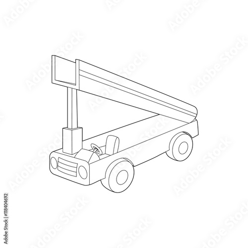 Passenger gangway icon in outline style isolated on white background. Transport symbol