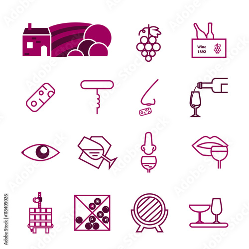 Wine icons collection photo