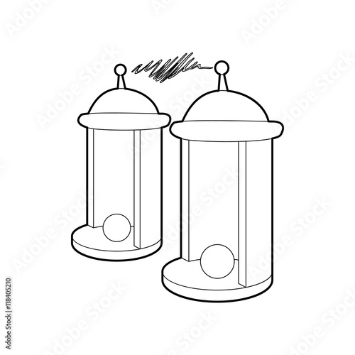 Electrical impulses icon in outline style isolated on white background. Innovation symbol