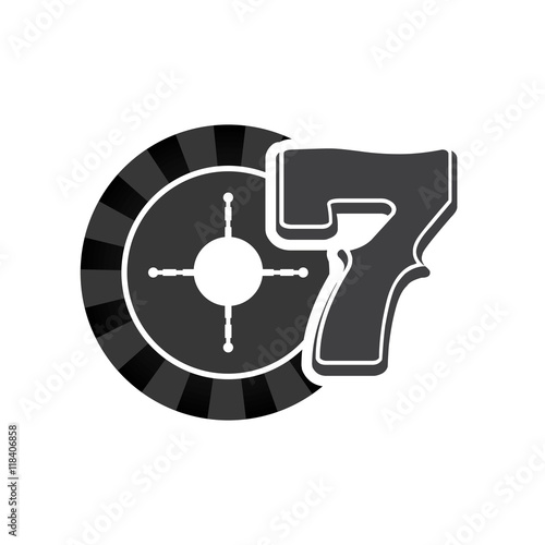 roulette seven casino vegas icon. Flat and Isolated design. Vector illustration