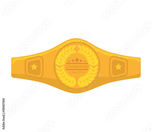belt boxing sport championship winner fight award vector illustration isolated