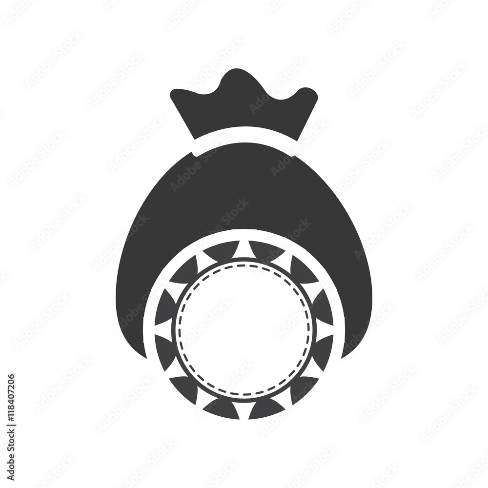 Fototapeta premium chip money bag casino vegas icon. Flat and Isolated design. Vector illustration
