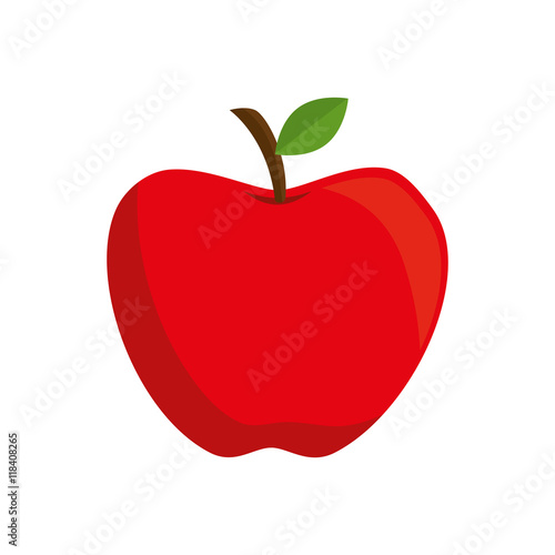 teacher apple red fruit school eat food vector illustration isolated