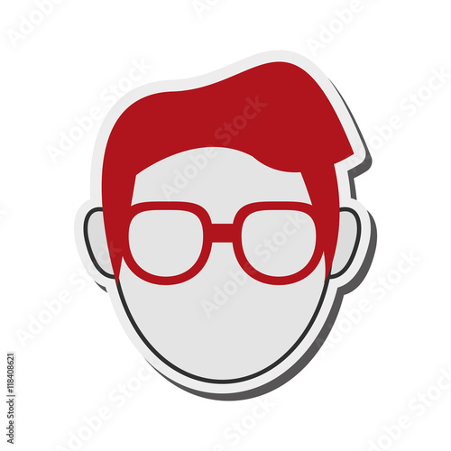flat design faceless man portrait icon vector illustration
