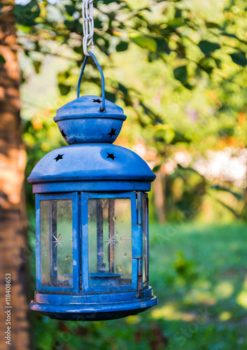 Blue Garden Candle Lamp © rostovdriver