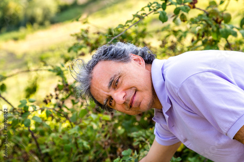 mature man in countryside