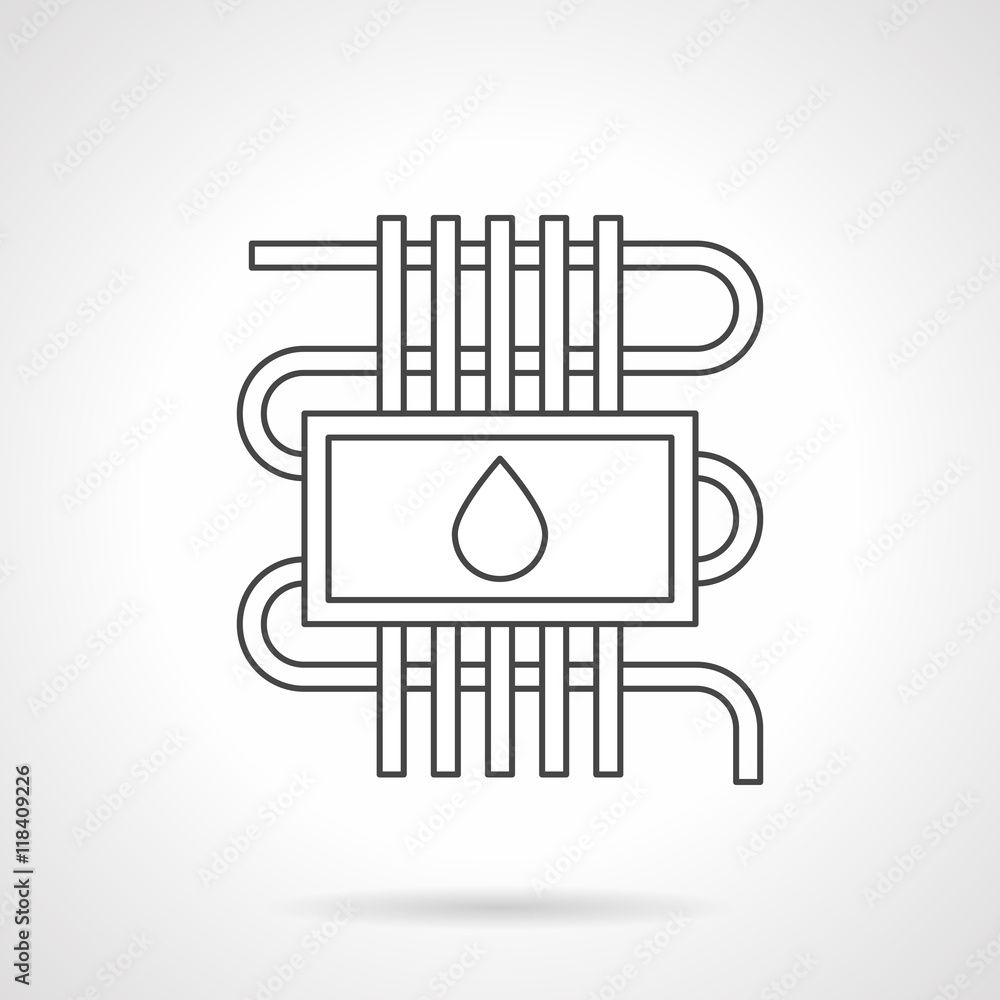 Obraz premium Water underfloor heating flat line vector icon