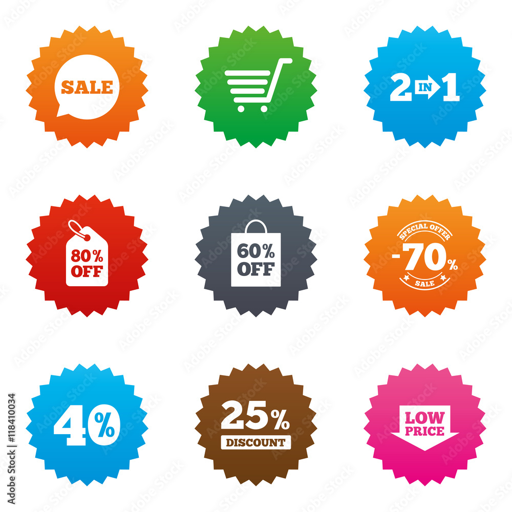 Sale discounts icon. Shopping, deal signs. Sale discounts icon. Shopping, deal signs.