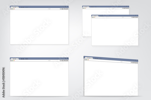 Set of flat internet browser windows with copy space for your text.