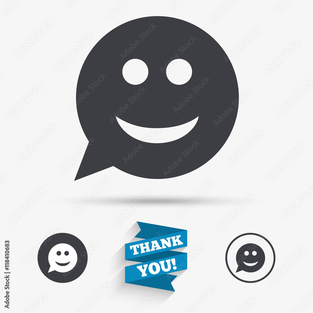 Fototapeta premium Smile face sign icon. Smiley symbol.