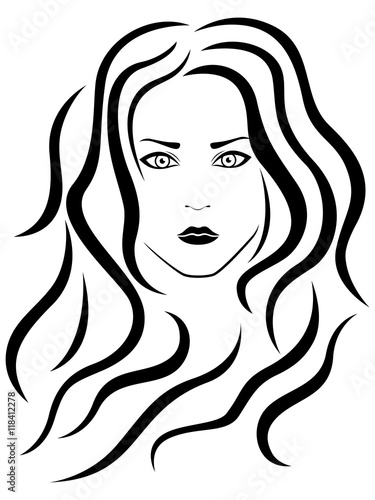 Abstract female portrait outline