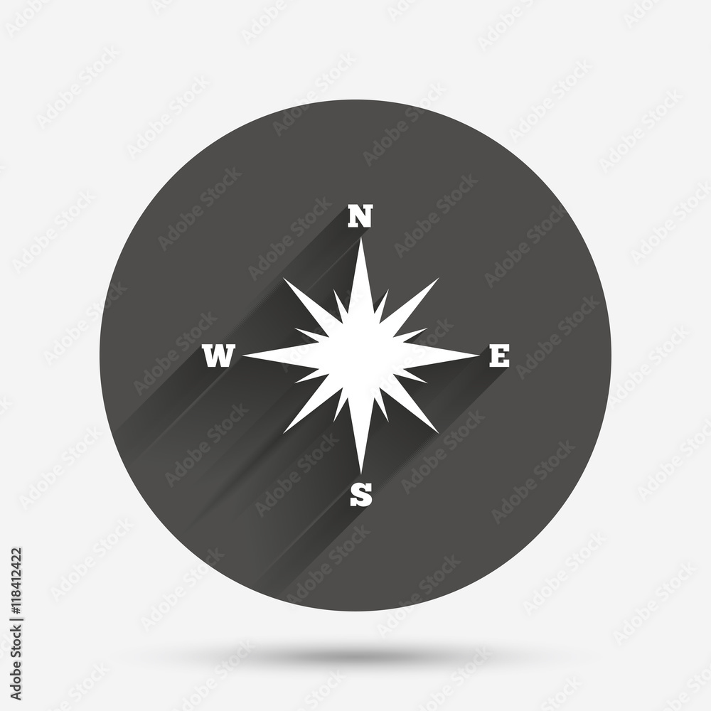 Compass sign icon. Windrose navigation symbol. Compass sign icon. Windrose navigation symbol.