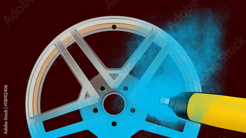 kd1 - AutoKreativDesign akd - powder coating for alloy wheels with special colors - cyan - 16to9 g4667 photo