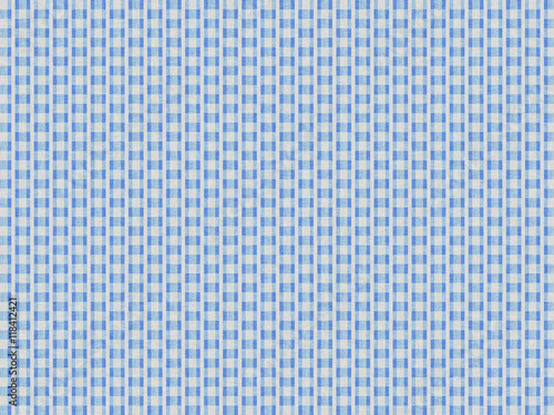 Blue and white square pattern on cotton fabric