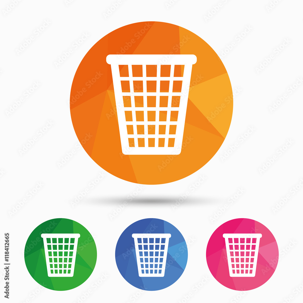 Recycle bin sign icon. Bin symbol. Recycle bin sign icon. Bin symbol.