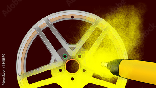 akd3 - AutoKreativDesign akd - powder coating for alloy wheels with special colors - yellow - 16to9 g4669 photo