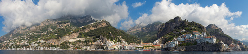 Panoramic view of city of Amalfi with coastline, Italy © Guido Amrein