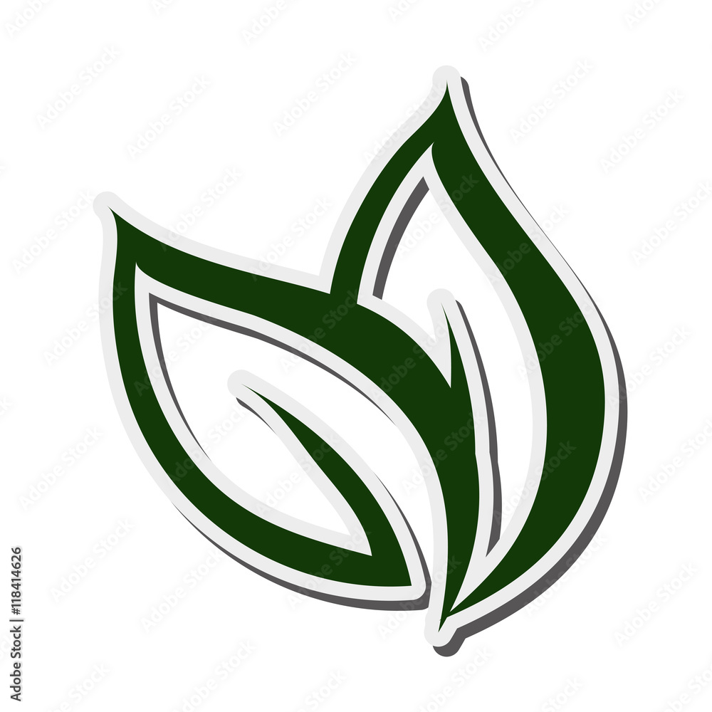 flat design abstract leaves nature icon vector illustration flat design abstract leaves nature icon vector illustration
