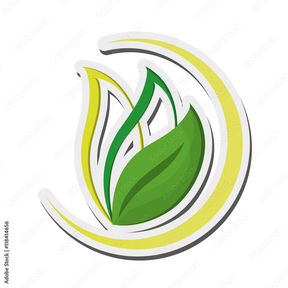 flat design abstract leaves nature icon vector illustration flat design abstract leaves nature icon vector illustration
