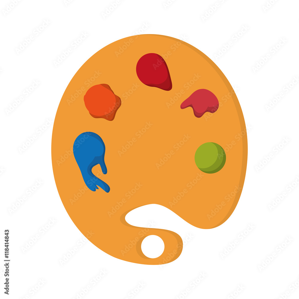 flat design paint pallet icon vector illustration flat design paint pallet icon vector illustration