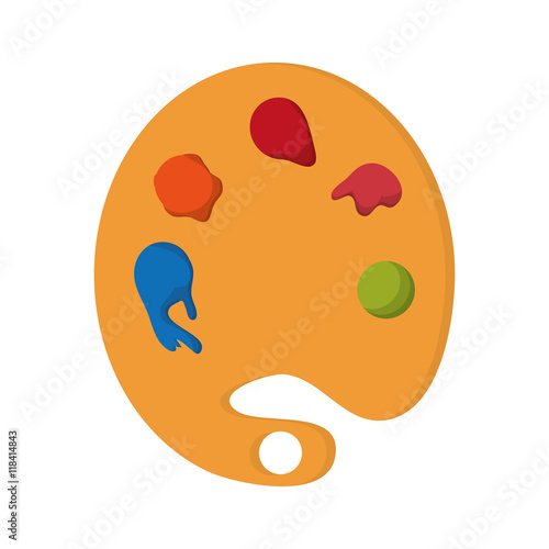 flat design paint pallet icon vector illustration