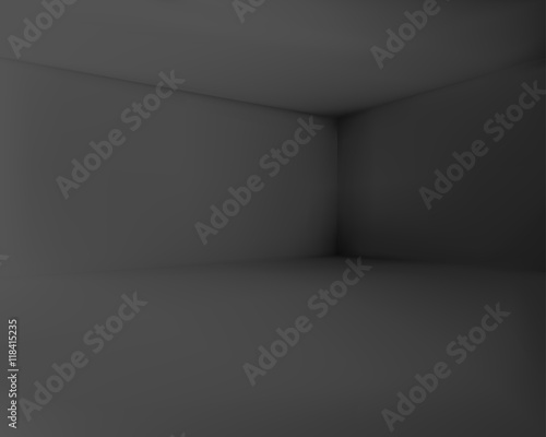 Empty Dark Grey Room Corner Vector © olliethedesigner