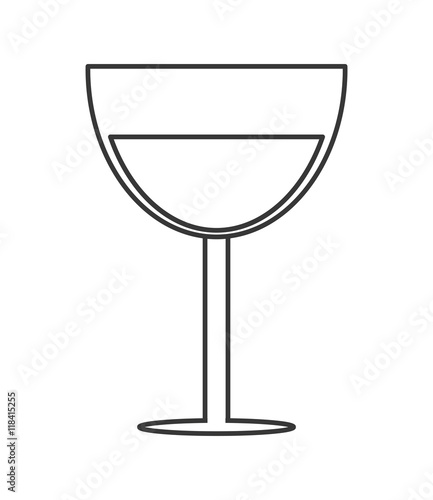 flat design glass of wine icon vector illustration