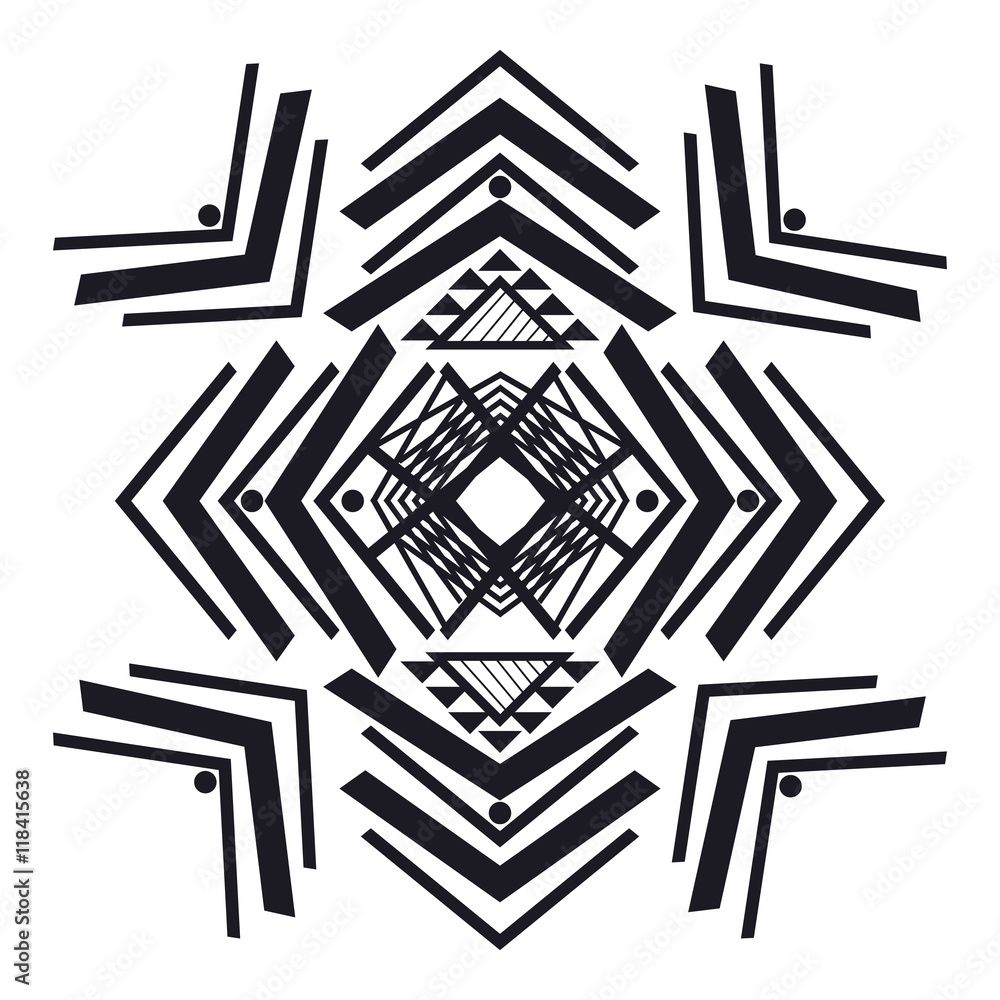 Naklejka flat design tribal geometric pattern icon vector illustration