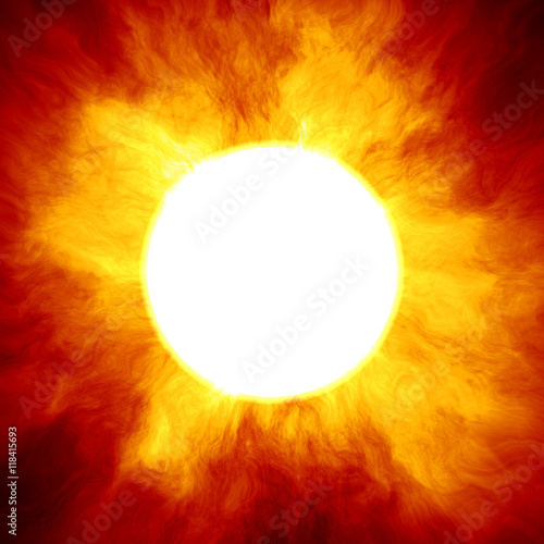 Big star similar to the sun with a huge fiery crown photo