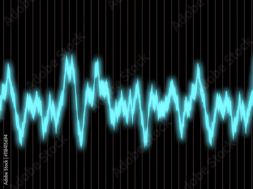 Blue waveform on the oscilloscope screen
