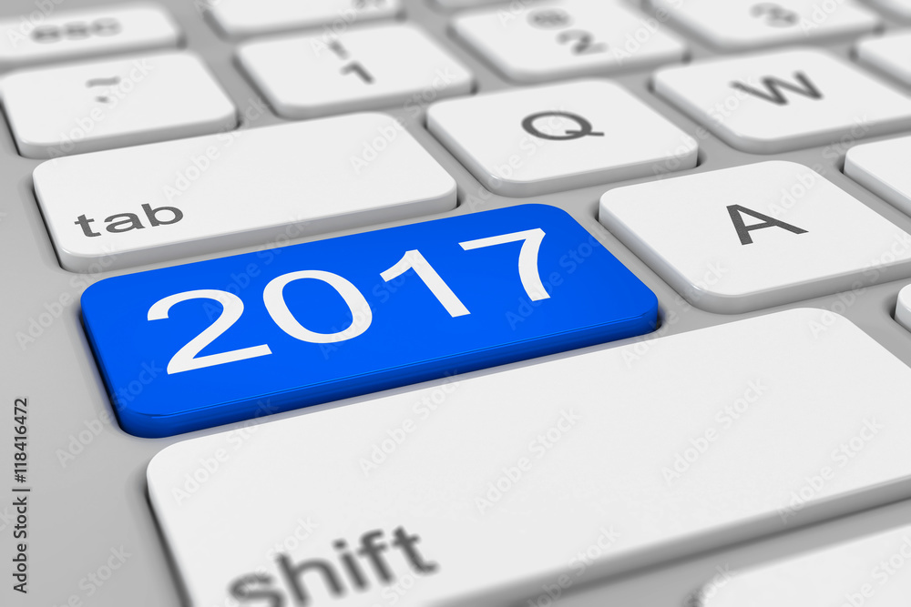 Tastatur - Neujahr 2017 - blau