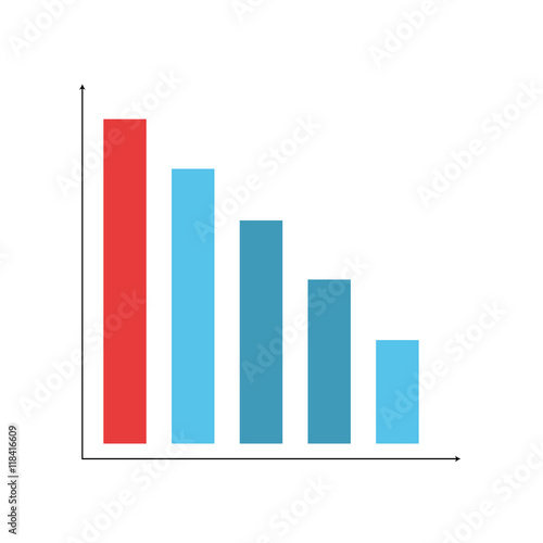 flat design bar graph icon vector illustration