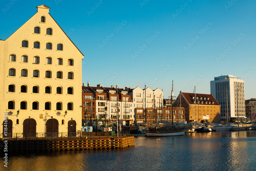 Obraz premium Around the world concept. Cityscape of Gdansk - one city of Trojmiasto