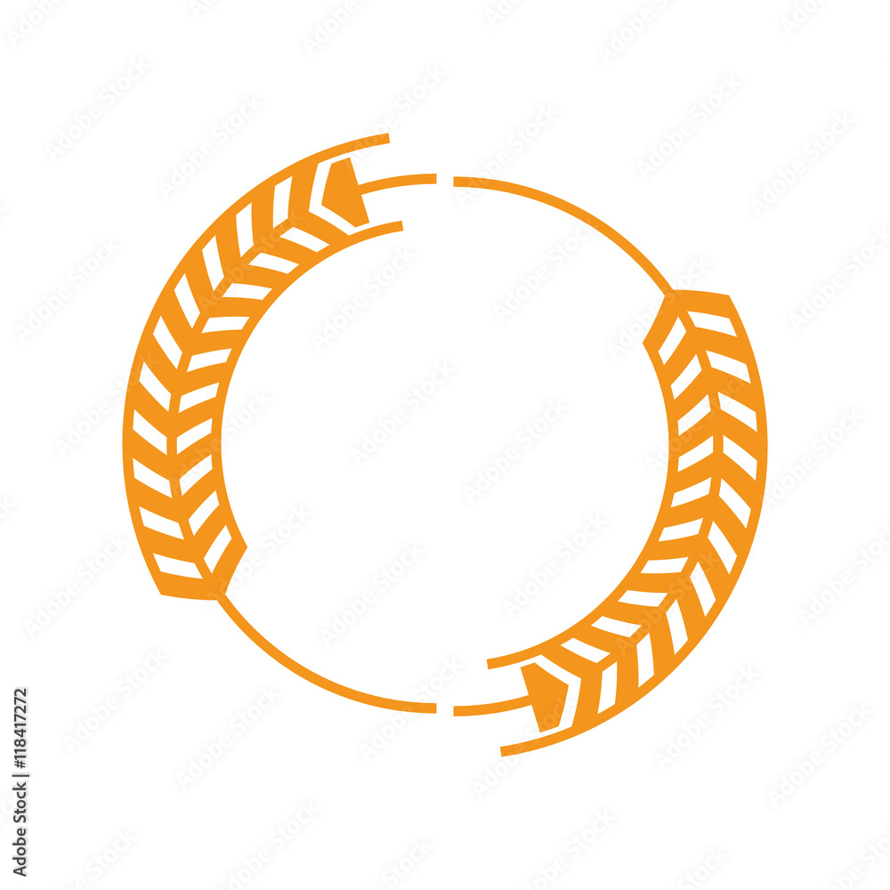 flat design wheat ear badge icon vector illustration flat design wheat ear badge icon vector illustration