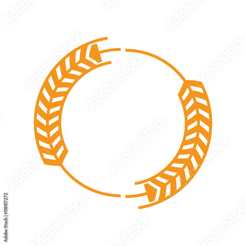flat design wheat ear badge icon vector illustration
