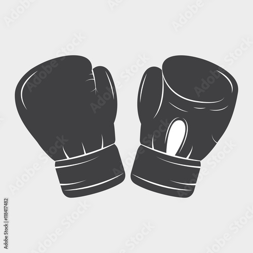 glove boxing sport training icon. black white and flat design. Vector illustration