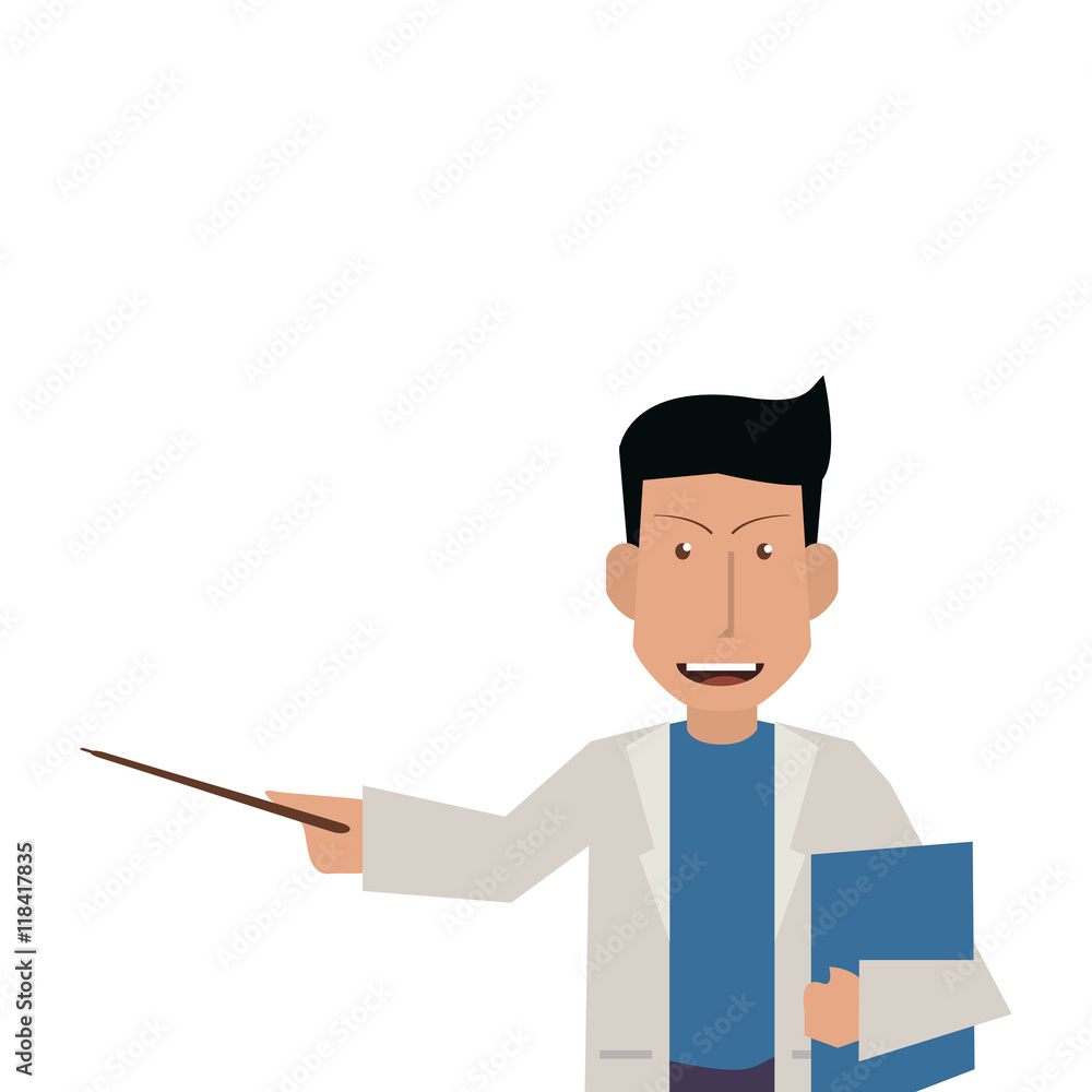 flat design doctor or medic with clipboard icon vector illustration