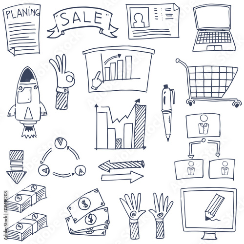 vector illustration of business doodles