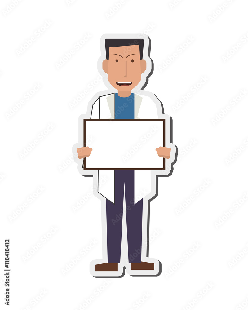 flat design doctor or medic with smallboard icon vector illustration flat design doctor or medic with smallboard icon vector illustration