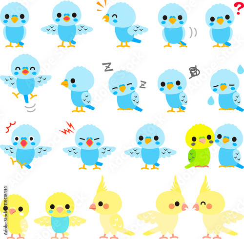 インコのイラストセット