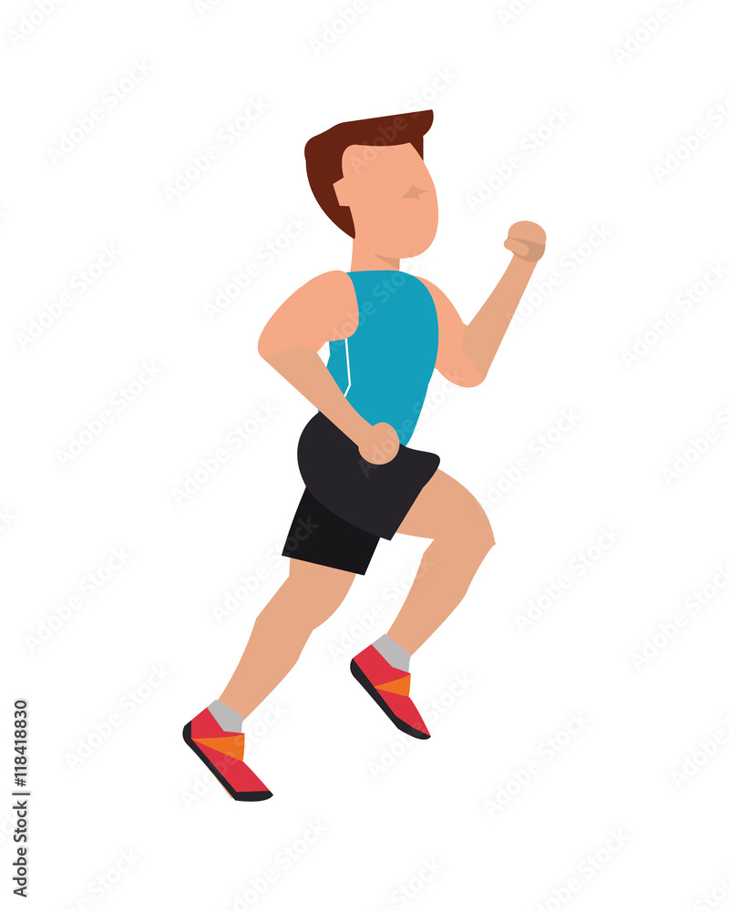 flat design running man icon vector illustration flat design running man icon vector illustration